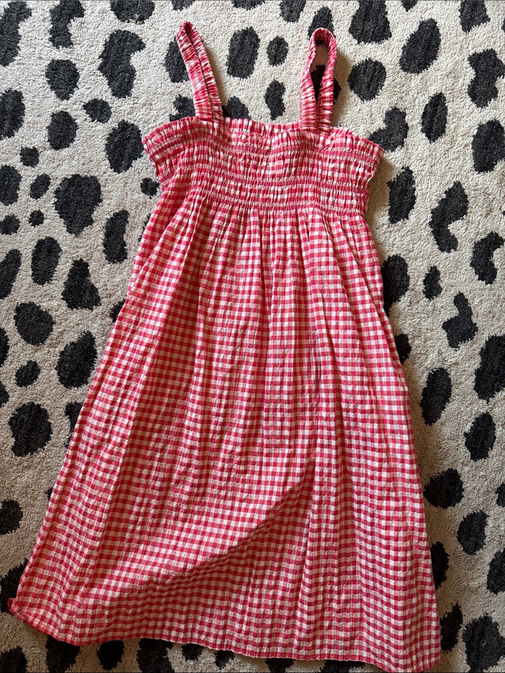Zara Pink and White Gingham Smocked Sundress